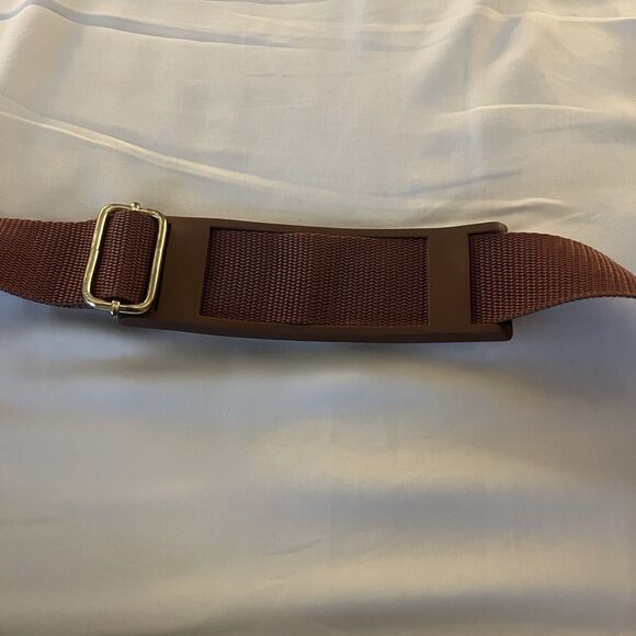 Polo Ralph Lauren Canvas Messenger Crossbody Bag Tote Green Brown Trim 15” Wide - Picture 13 of 14